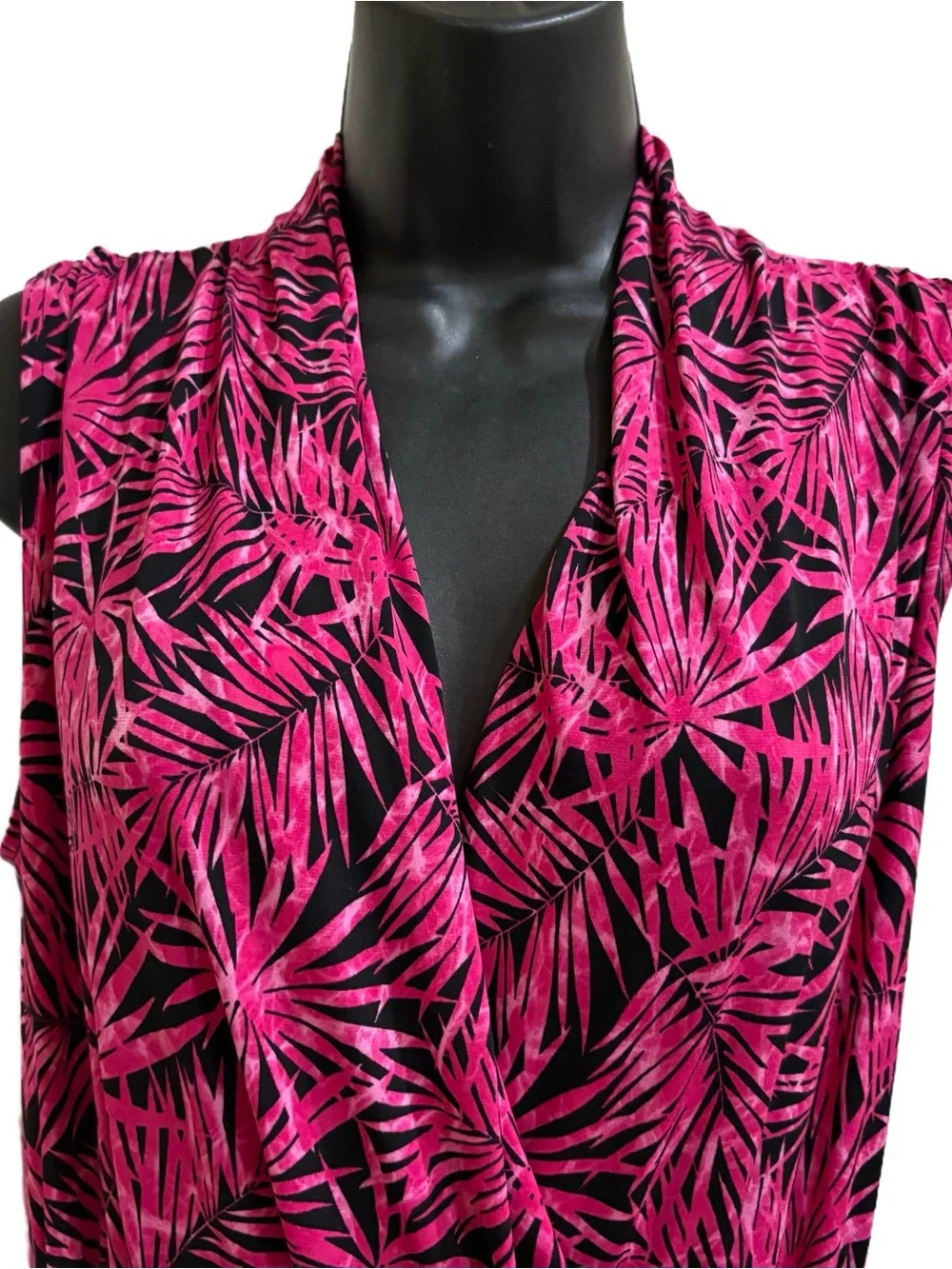 Michael Kors Sleeveless Pink Palm-Print Maxi Dress